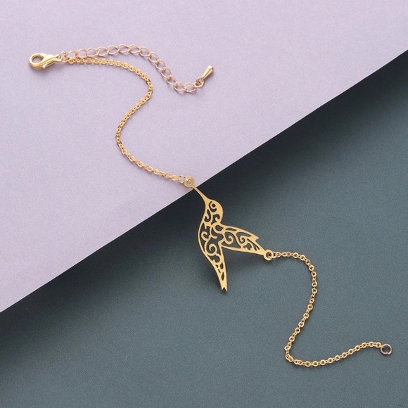 NEW!💙💎CHARMING💛GOLDEN HUMMINGBIRD💛BRACELET💎💙 - Picture 5 of 8